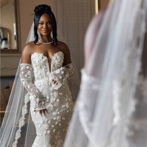 Elegant White Lace Wedding Dress